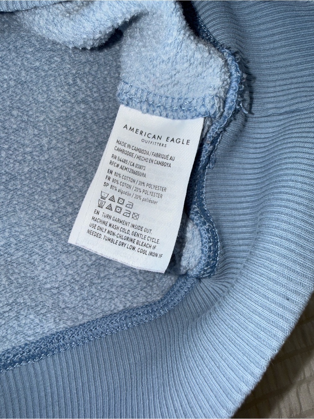 AEO Blue Sun Mountains Oversized Crewneck small - Picture 4 of 6